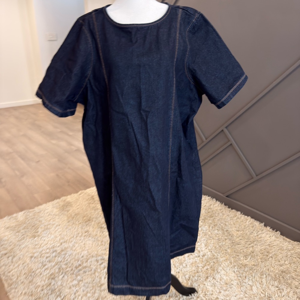 Old Navy Dark Blue Denim Midi Dress